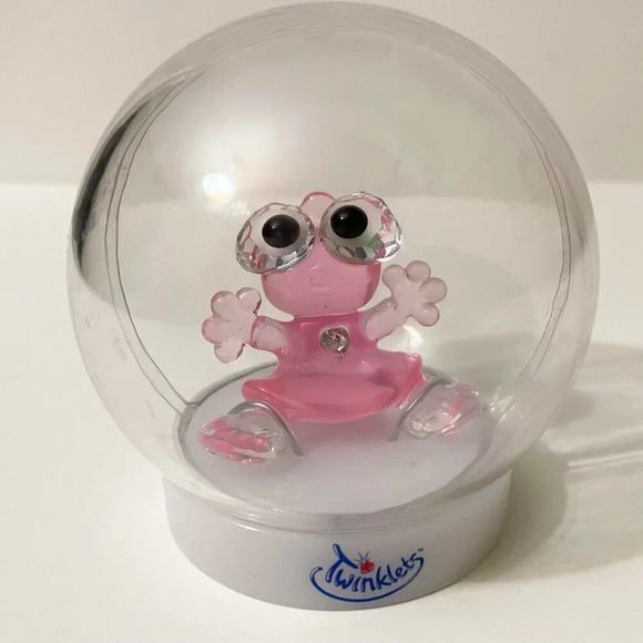 Swarovski  Crystals The Twinklets Pink Figurine In Globe Scratches - Picture 2 of 16